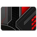 Gamer Tech Black Mesh Red Modern Shape Texture Geometric Pattern Large Doormat
