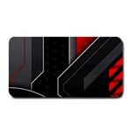 Gamer Tech Black Mesh Red Modern Shape Texture Geometric Pattern Medium Bar Mat