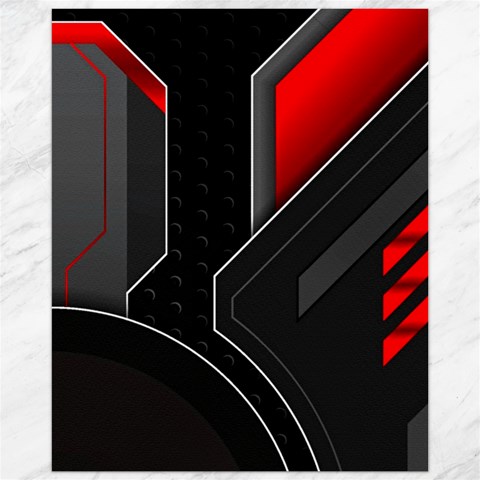 Gamer Tech Black Mesh Red Modern Shape Texture Geometric Pattern Canvas 11  x 14  from ArtsNow.com 10.95 x13.48  Canvas - 1