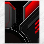 Gamer Tech Black Mesh Red Modern Shape Texture Geometric Pattern Canvas 11  x 14 