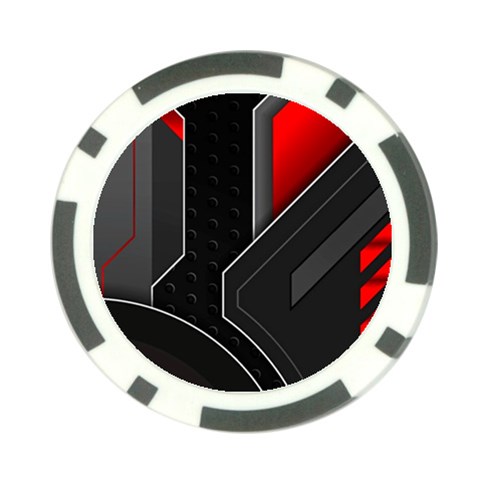 Gamer Tech Black Mesh Red Modern Shape Texture Geometric Pattern Poker Chip Card Guard from ArtsNow.com Front