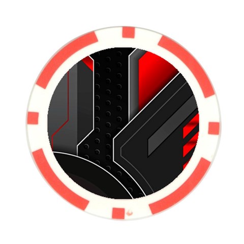 Gamer Tech Black Mesh Red Modern Shape Texture Geometric Pattern Poker Chip Card Guard from ArtsNow.com Front