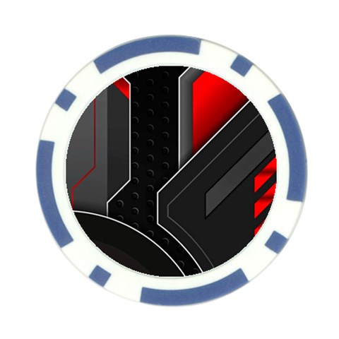 Gamer Tech Black Mesh Red Modern Shape Texture Geometric Pattern Poker Chip Card Guard from ArtsNow.com Front