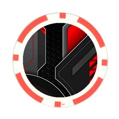 Gamer Tech Black Mesh Red Modern Shape Texture Geometric Pattern Poker Chip Card Guard from ArtsNow.com Back