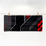 Gamer Tech Black Mesh Red Modern Shape Texture Geometric Pattern Hand Towel