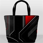 Gamer Tech Black Mesh Red Modern Shape Texture Geometric Pattern Bucket Bag