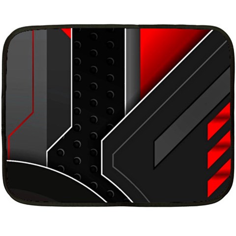 Gamer Tech Black Mesh Red Modern Shape Texture Geometric Pattern Fleece Blanket (Mini) from ArtsNow.com 35 x27  Blanket