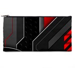 Gamer Tech Black Mesh Red Modern Shape Texture Geometric Pattern Pencil Case