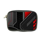 Gamer Tech Black Mesh Red Modern Shape Texture Geometric Pattern Coin Purse