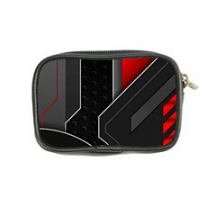 Gamer Tech Black Mesh Red Modern Shape Texture Geometric Pattern Coin Purse from ArtsNow.com Back
