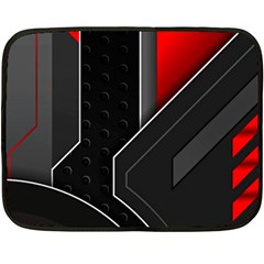 Gamer Tech Black Mesh Red Modern Shape Texture Geometric Pattern Two Sides Fleece Blanket (Mini) from ArtsNow.com 35 x27  Blanket Front