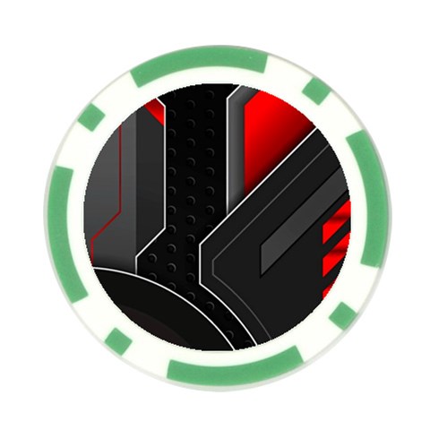 Gamer Tech Black Mesh Red Modern Shape Texture Geometric Pattern Poker Chip Card Guard (10 pack) from ArtsNow.com Front
