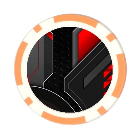 Gamer Tech Black Mesh Red Modern Shape Texture Geometric Pattern Poker Chip Card Guard (10 pack) from ArtsNow.com Front