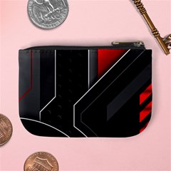 Gamer Tech Black Mesh Red Modern Shape Texture Geometric Pattern Mini Coin Purse from ArtsNow.com Back