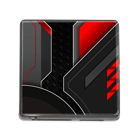 Gamer Tech Black Mesh Red Modern Shape Texture Geometric Pattern Memory Card Reader (Square 5 Slot) from ArtsNow.com Front