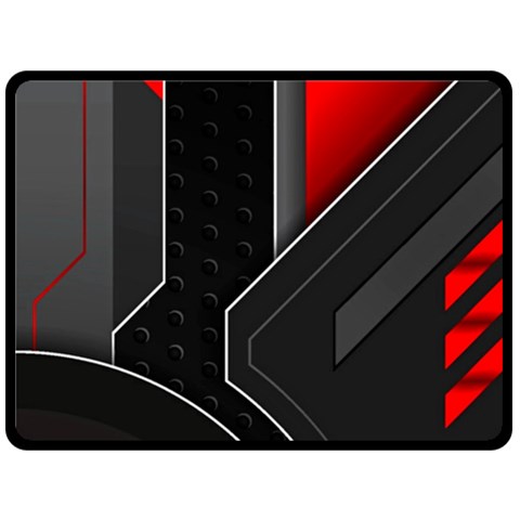 Gamer Tech Black Mesh Red Modern Shape Texture Geometric Pattern Fleece Blanket (Large) from ArtsNow.com 80 x60  Blanket Front