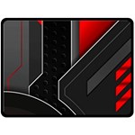 Gamer Tech Black Mesh Red Modern Shape Texture Geometric Pattern Fleece Blanket (Large)