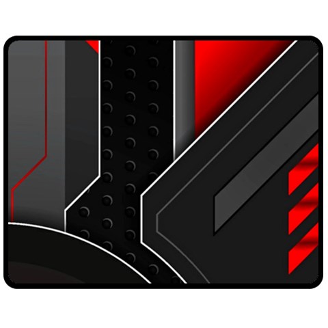 Gamer Tech Black Mesh Red Modern Shape Texture Geometric Pattern Fleece Blanket (Medium) from ArtsNow.com 60 x50  Blanket Front