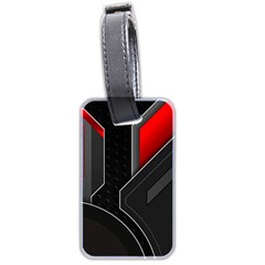 Gamer Tech Black Mesh Red Modern Shape Texture Geometric Pattern Luggage Tag (two sides) from ArtsNow.com Front