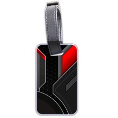 Gamer Tech Black Mesh Red Modern Shape Texture Geometric Pattern Luggage Tag (two sides) from ArtsNow.com Back