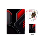 Gamer Tech Black Mesh Red Modern Shape Texture Geometric Pattern Playing Cards Single Design (Mini)
