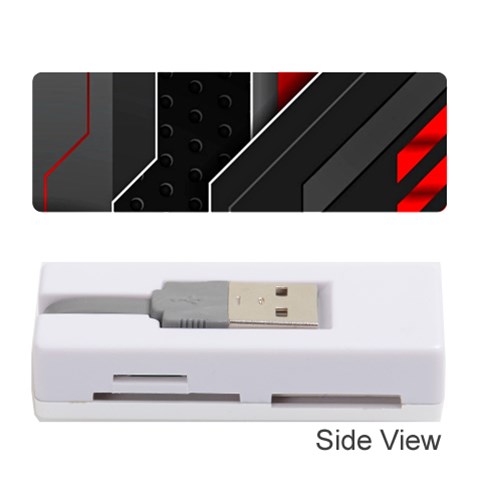 Gamer Tech Black Mesh Red Modern Shape Texture Geometric Pattern Memory Card Reader (Stick) from ArtsNow.com Front
