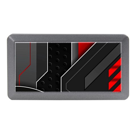 Gamer Tech Black Mesh Red Modern Shape Texture Geometric Pattern Memory Card Reader (Mini) from ArtsNow.com Front