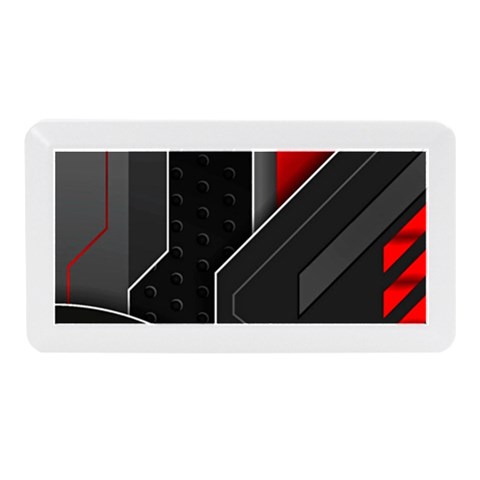 Gamer Tech Black Mesh Red Modern Shape Texture Geometric Pattern Memory Card Reader (Mini) from ArtsNow.com Front