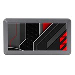 Gamer Tech Black Mesh Red Modern Shape Texture Geometric Pattern Memory Card Reader (Mini)