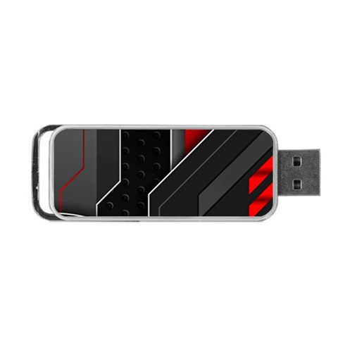 Gamer Tech Black Mesh Red Modern Shape Texture Geometric Pattern Portable USB Flash (One Side) from ArtsNow.com Front