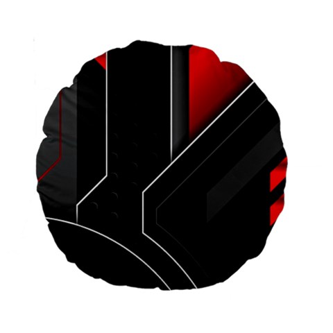 Gamer Tech Black Mesh Red Modern Shape Texture Geometric Pattern Standard 15  Premium Round Cushions from ArtsNow.com Front