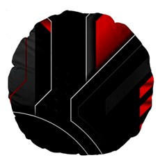 Gamer Tech Black Mesh Red Modern Shape Texture Geometric Pattern Large 18  Premium Round Cushions from ArtsNow.com Back
