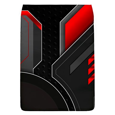 Gamer Tech Black Mesh Red Modern Shape Texture Geometric Pattern Removable Flap Cover (L) from ArtsNow.com Front