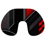 Gamer Tech Black Mesh Red Modern Shape Texture Geometric Pattern Travel Neck Pillow