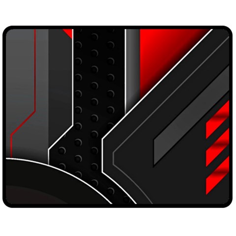 Gamer Tech Black Mesh Red Modern Shape Texture Geometric Pattern Two Sides Fleece Blanket (Medium) from ArtsNow.com 58.8 x47.4  Blanket Front