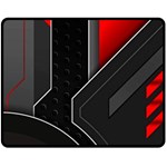 Gamer Tech Black Mesh Red Modern Shape Texture Geometric Pattern Two Sides Fleece Blanket (Medium)