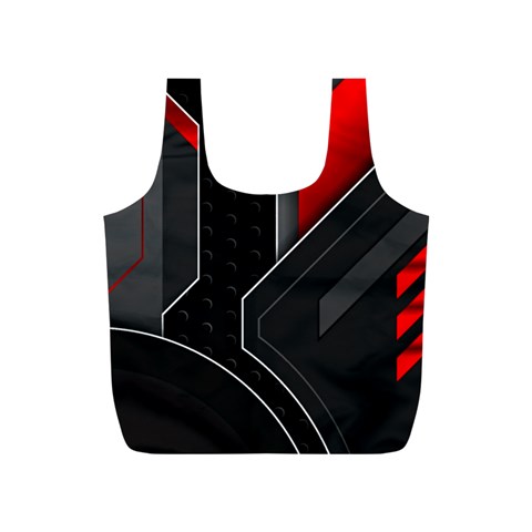 Gamer Tech Black Mesh Red Modern Shape Texture Geometric Pattern Full Print Recycle Bag (S) from ArtsNow.com Front