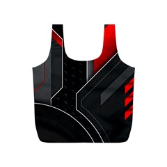 Gamer Tech Black Mesh Red Modern Shape Texture Geometric Pattern Full Print Recycle Bag (S) from ArtsNow.com Back