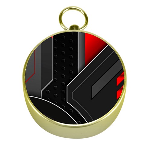 Gamer Tech Black Mesh Red Modern Shape Texture Geometric Pattern Gold Compasses from ArtsNow.com Front