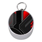 Gamer Tech Black Mesh Red Modern Shape Texture Geometric Pattern Mini Silver Compasses