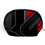 Gamer Tech Black Mesh Red Modern Shape Texture Geometric Pattern Accessory Pouch (Medium)