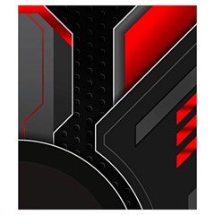 Gamer Tech Black Mesh Red Modern Shape Texture Geometric Pattern Drawstring Pouch (Small) from ArtsNow.com Front
