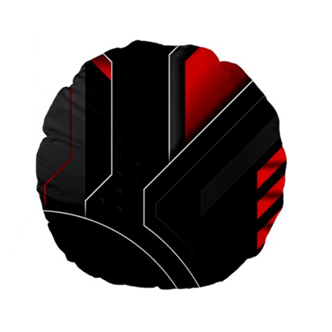 Gamer Tech Black Mesh Red Modern Shape Texture Geometric Pattern Standard 15  Premium Flano Round Cushions from ArtsNow.com Front