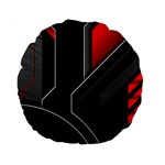 Gamer Tech Black Mesh Red Modern Shape Texture Geometric Pattern Standard 15  Premium Flano Round Cushions