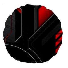 Gamer Tech Black Mesh Red Modern Shape Texture Geometric Pattern Large 18  Premium Flano Round Cushions from ArtsNow.com Back