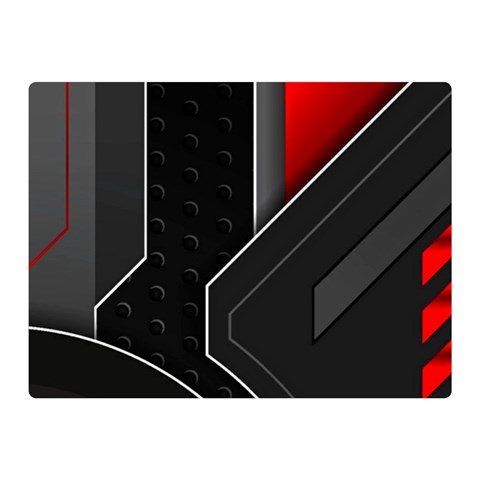 Gamer Tech Black Mesh Red Modern Shape Texture Geometric Pattern Two Sides Premium Plush Fleece Blanket (Mini) from ArtsNow.com 35 x27  Blanket Front