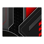 Gamer Tech Black Mesh Red Modern Shape Texture Geometric Pattern Two Sides Premium Plush Fleece Blanket (Mini)