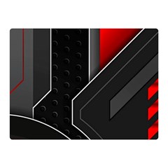 Gamer Tech Black Mesh Red Modern Shape Texture Geometric Pattern Two Sides Premium Plush Fleece Blanket (Mini) from ArtsNow.com 35 x27  Blanket Back