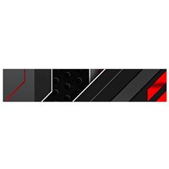 Gamer Tech Black Mesh Red Modern Shape Texture Geometric Pattern Small Premium Plush Fleece Scarf from ArtsNow.com Front