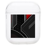 Gamer Tech Black Mesh Red Modern Shape Texture Geometric Pattern AirPods 1/2 Case